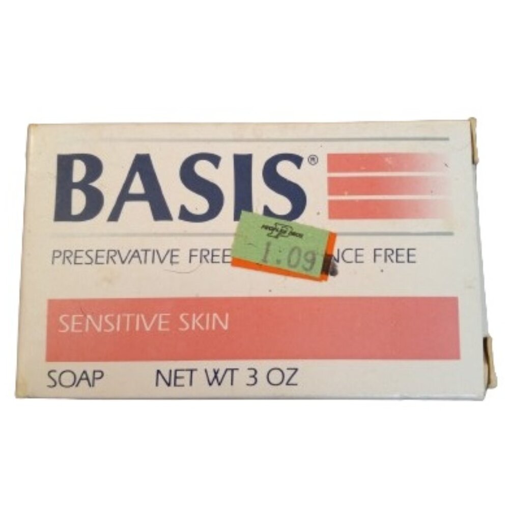 Basis Vintage Bar Soap Size 3 oz Sensitive Skin NOS 1994 Fragrance Free